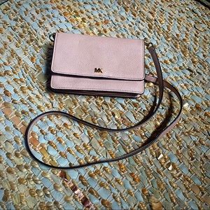 Michael kors leather mauve crossbody bag purse